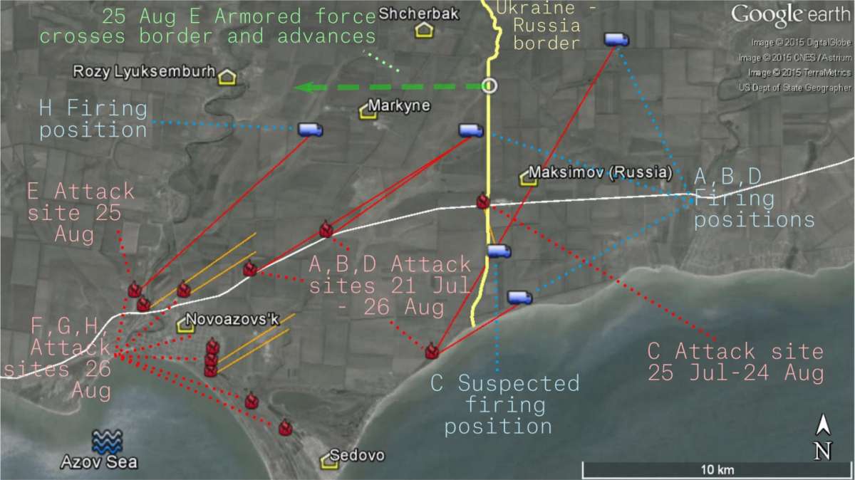 Горящая дорога к Мариуполю: Атаки с территории России в ходе наступления под Новоазовском в августе 2014-го года